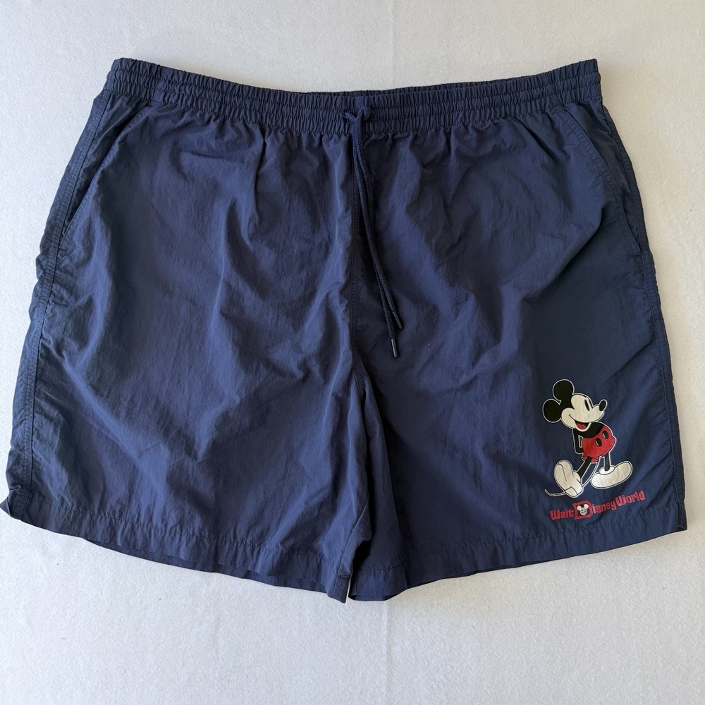 Disney Mickey Mouse Walt Disney World Navy Blue Swim Trunks Mens XXL